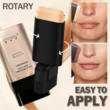 Dual-Head Foundation Stick | Built-in Brush, One-Step Application & Touch-Up, Lightweight & Long-Lasting, No Cakey