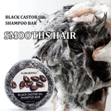 60g Black Castor Shampoo Bar 2-in-1 Shampoo and Conditioner, Made with Castor Extract, Nourishes and Cares for All Hair Types.