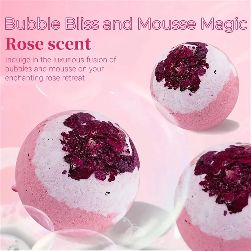 Bath Set Moisturizing Peeling Skin Care Bath Ball with Essential Oils And Bath Salts Handmade Bubble Ball Gift for Relaxing
