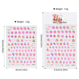1PCS Summer Eyes 3D Jelly Nail Stickers Sausage Mouth Big Lips Smile Expression Design Self Adhesive Nail Art Stickers