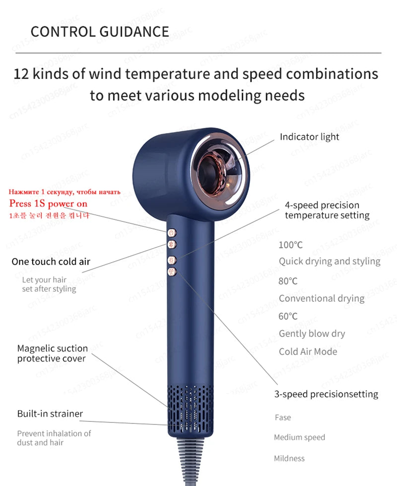 Super Hair Dryer 220V Leafless Hair dryer Personal Hair Care Styling Negative Ion Tool Constant Anion Electric Hair Dryers