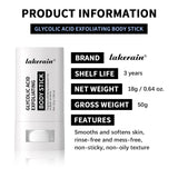 Lakerain Exfoliating Body Stick Multiple Glycolic Acid Cleaning Long-lasting Moisturizing Nourishing Smoothing Skin Care