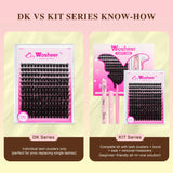 WOSHEER Eyelash Clusters Kit Thick Individual Lashes Lash Bond And Seal And Remover Faux Mink Lashes Eyelash Extension DIY