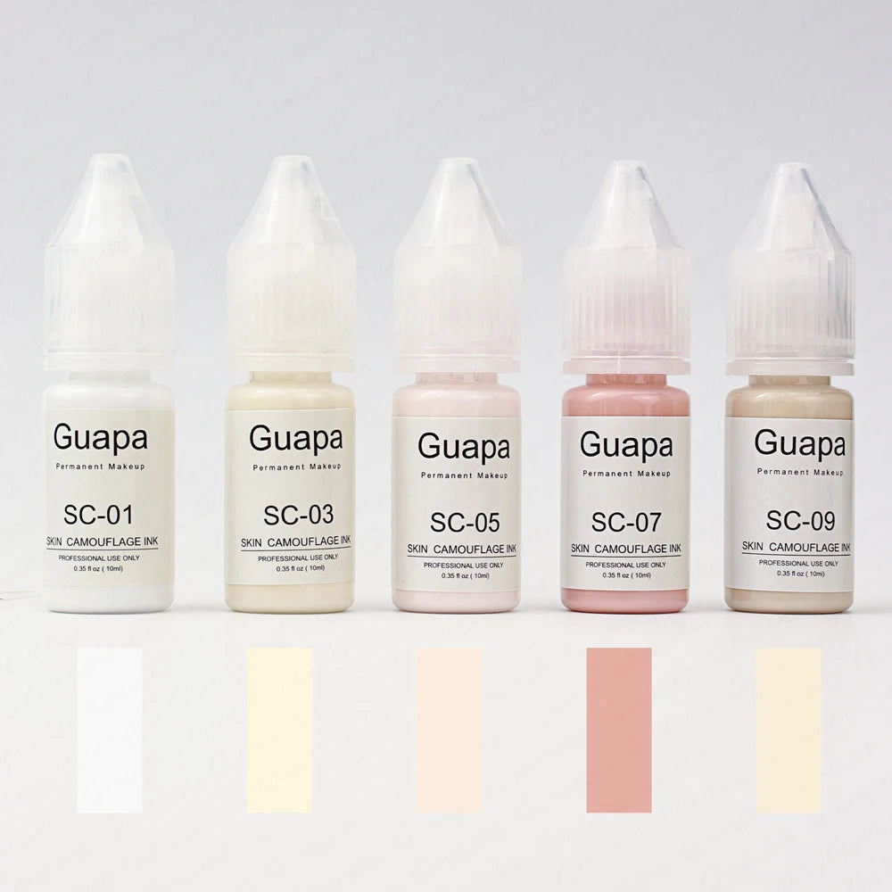 Guapa 10ml Permanent Makeup Ink Stretch Mark Camouflage Pigments Skin Tone Scar Camouflage Tattoo Ink for Restore Skin Tone