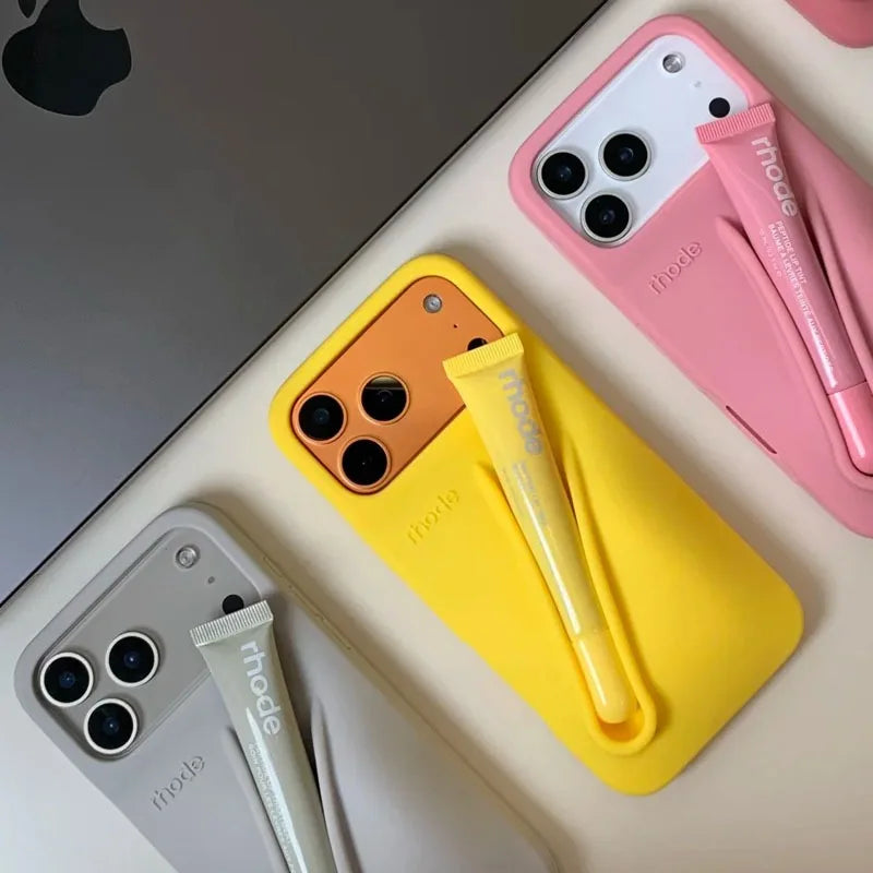 Hot Brand Lemontini Phone  Case for IPhone 11 12 13 14 15 16 Pro Max Plus 17 Air Makeup Lip Gloss Silicone Cover with Lip Glaze