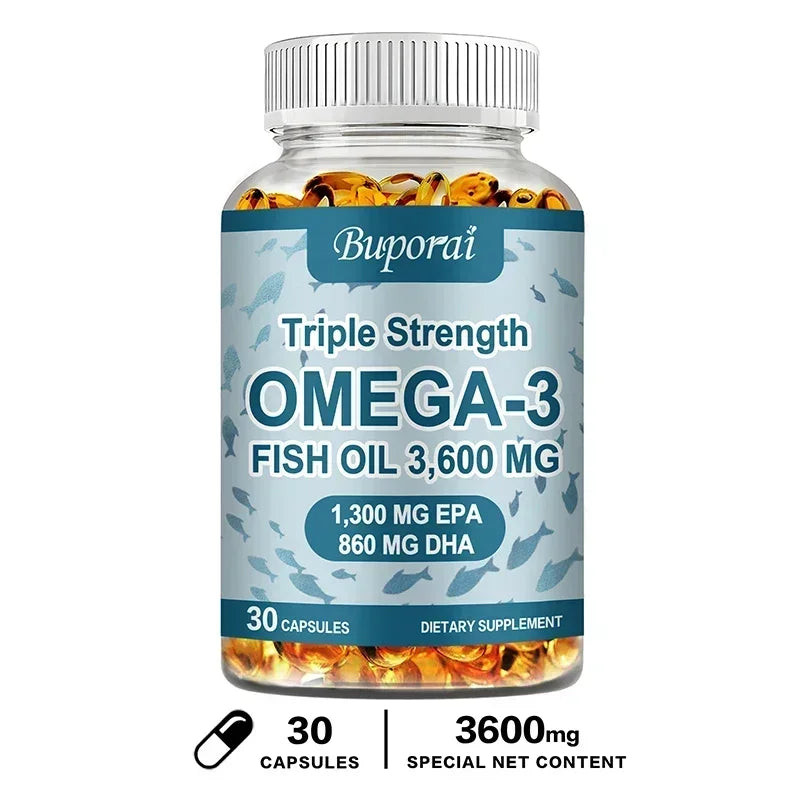 Omega 3 Fish Oil - Rich in EPA+DHA, Supports Joint, Brain and Eye Health, Enhances Immune Function, and  Antioxidant