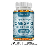 Omega 3 Fish Oil - Rich in EPA+DHA, Supports Joint, Brain and Eye Health, Enhances Immune Function, and  Antioxidant