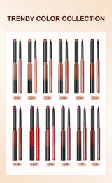 QIBEST 12 Colors Lip Makeup Nude Lipstick Pencil Waterproof Long Lasting Sexy Red Lip Stick Matte Lip Liner Pen Lipstick