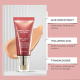 BB Cream SPF 42 PA +++ Tinted Moisturizer for Face Full Coverage Concealer Liquid Foundation Makeup for Dark Circles Fine Lines