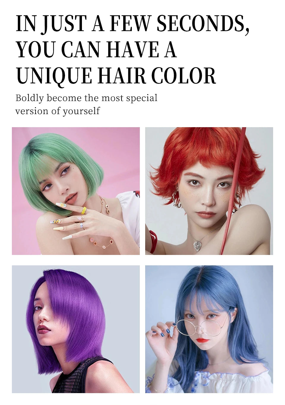Temporary Hair Color Spray One-Time Hair Dyeing Instant Hair Salon Multi Color Hair Dye Makeup Chalk Washable DIY Party Styling