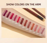 QIBEST 12 Colors Lip Makeup Nude Lipstick Pencil Waterproof Long Lasting Sexy Red Lip Stick Matte Lip Liner Pen Lipstick