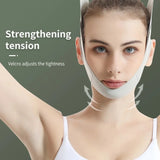 Adjustable V-Shape Face Lift Band Breathable Reusable Facial Slimming Strap Double Chin Reducer for Men Women Daily Skin Care