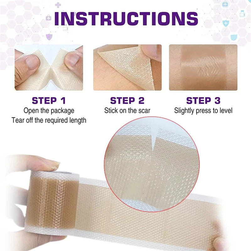 Waterproof & Reusable Silicone Scar Tape – Breathable, Skin-Friendly Adhesive for Ear Protection & Discreet Coverage