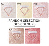 Natural Diamond Highlighter Powder 5 Color Shimmer Contour Nose Shadow Brightening Face Makeup Cosmetics Palette