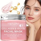 Collagen Peel Mask, Biotin Collagen Wrap Mask Day and Night, Deep Hydration, Night Care Mask Cream.