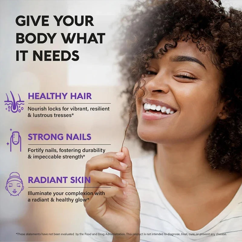 Biotin - Nail, Hair and Skin Health Support, Skin Texture Improvement, Anti-agingSupplements