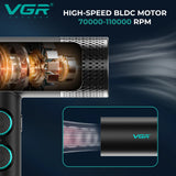 VGR Hair Dryer Professional Hot and Cold Adjustment 110000 RPM Blow Dryer Brushless Motor Hair Styling Blow Dryer Machine V-401