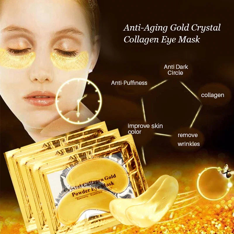 50/60/80/100 Pcs Crystal Collagen Gold Eye Mask Anti Dark Circles Beauty Patches For Eye Skin Care Korean Cosmetics