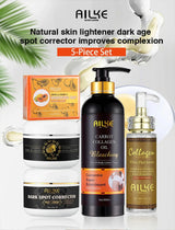 AILKE Collagen 5-in-1 Skin Care Set, Restore Skin Elasticity, Smooth Skin, Brighten, Even Skin Tone,For Face And Body Use Kit