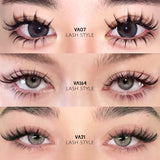 WOSHEER Manga Lash Clusters Kit Cat Lashes with Lash Bond & Seal Cluster Eyelash Extensions Mixed Tray Eyelash Clusters Kit