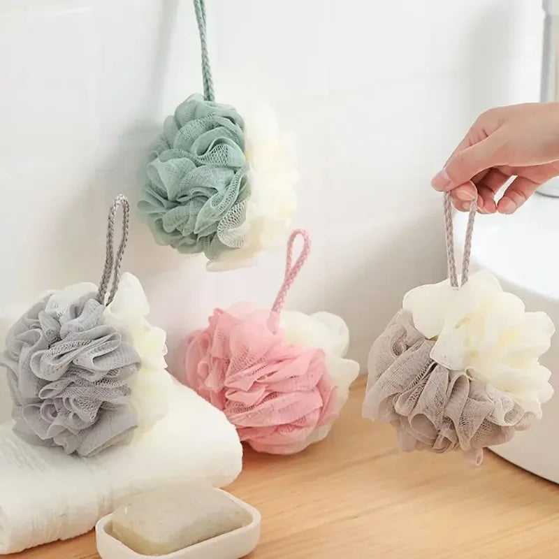 Soft Shower Mesh Foaming Sponge Exfoliating Body Scrub Back Brush Bath Bubble Ball Skin Care Accessory for Gentle Cleaning