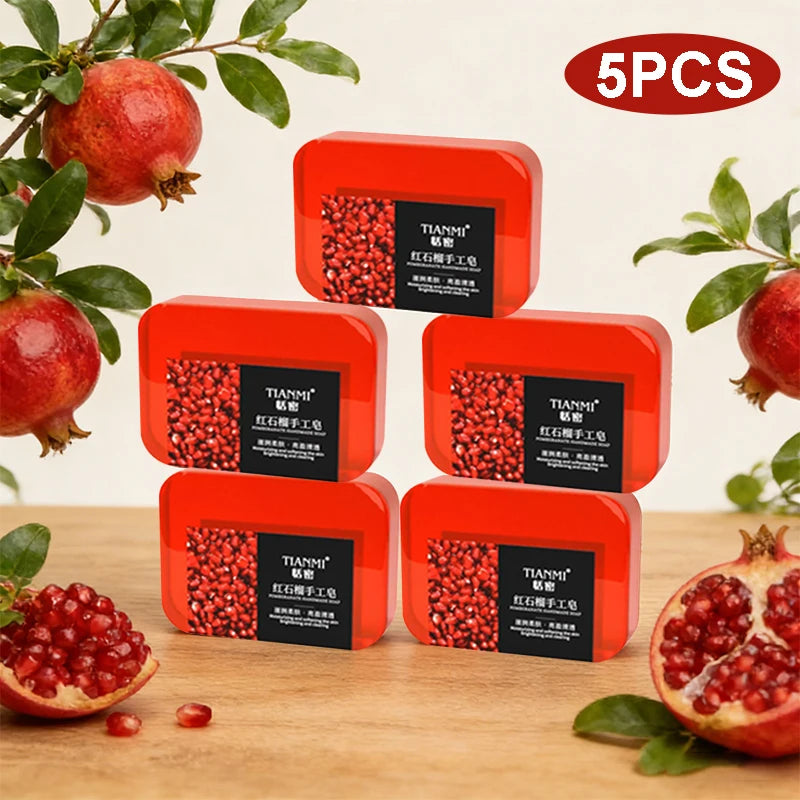 Pomegranate Soap Gently Cleanses the Face and Body, Moisturizes Water and Moisturizes, Suitable for All Skin Types, Gift