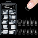 100/320/600Pcs Short Almond Nail Tips Soft Gel Nail Tips Full Cover False Nail Tips For Acrylic Nails  Salon Home Press On Nails