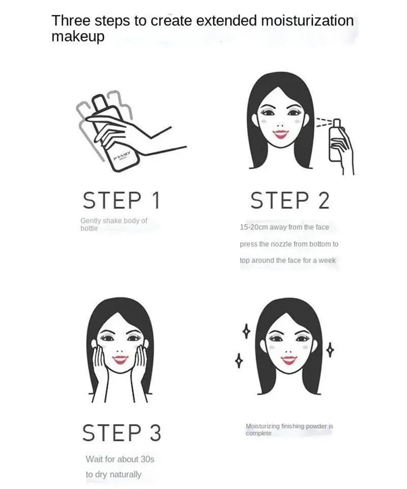 PRAM/Y 12 Hours Long-lasting Makeup Setting Spray Quick-drying Film Moisturizing Oil-controlling Micro-fine Mist 100ml Primer
