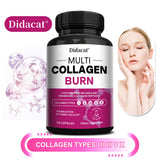 Multiple Collagen Complex - Types I, II, III, V, and X - Hair, Skin, Nail, Bones, Joint Health Support, Helps Boost Metabolism
