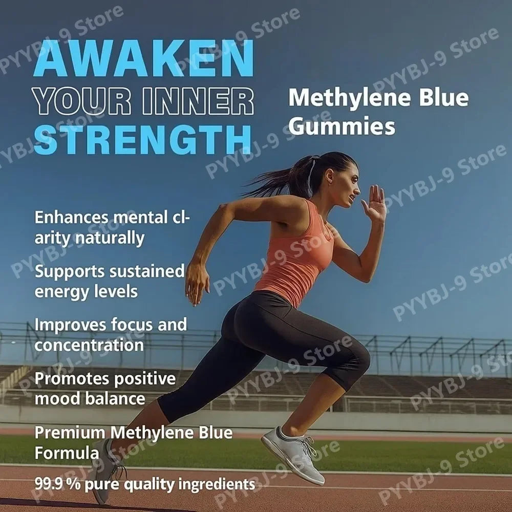 Methylene Blue Gummies 30 Count 5mg USP Grade High Purity Formula for Cognitive Clarity Cellular Energy Daily Wellness Support
