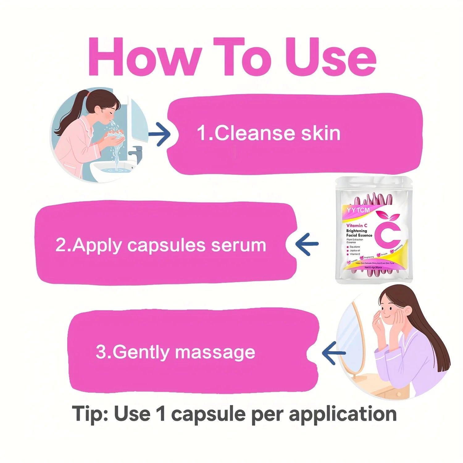 Vitamin C Brightening Serum Capsules – Hydrating Facial Serum