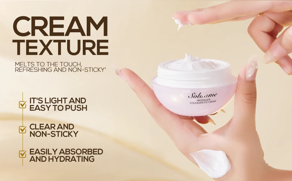 Collagen Massage Eye Cream - Hydrating & Firming Eye Contour, Gentle Care for Eye Area Lightweight Gel Texture for Smooth Skin