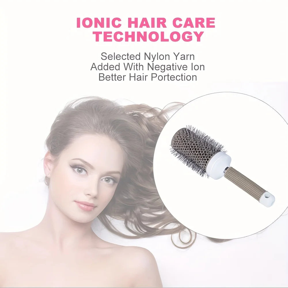 5 Sizes Round Hair Brush Set Curling Styling Brush Blow Dry Volume Comb for Long Short Thick Thin Hair Salon Home Use
