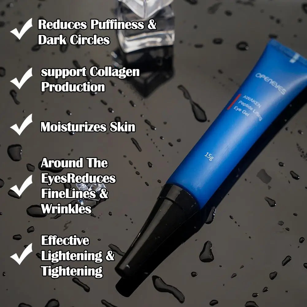 15g Openeyes Awaken Peptide Lifting Eye Gel Men Eye Cream Moisturizing Under Eye Cream Fade Dark Circles and Puffiness Fine Line