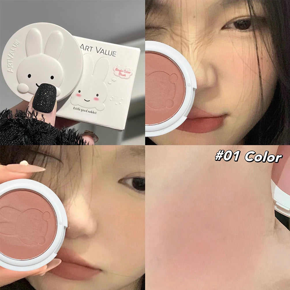 Monochrome Blush Palette Matte Peach Rouge Cute Bunny Rose Red Cheek Tint Blusher Powder Natural Face Contouring Shadow Makeup