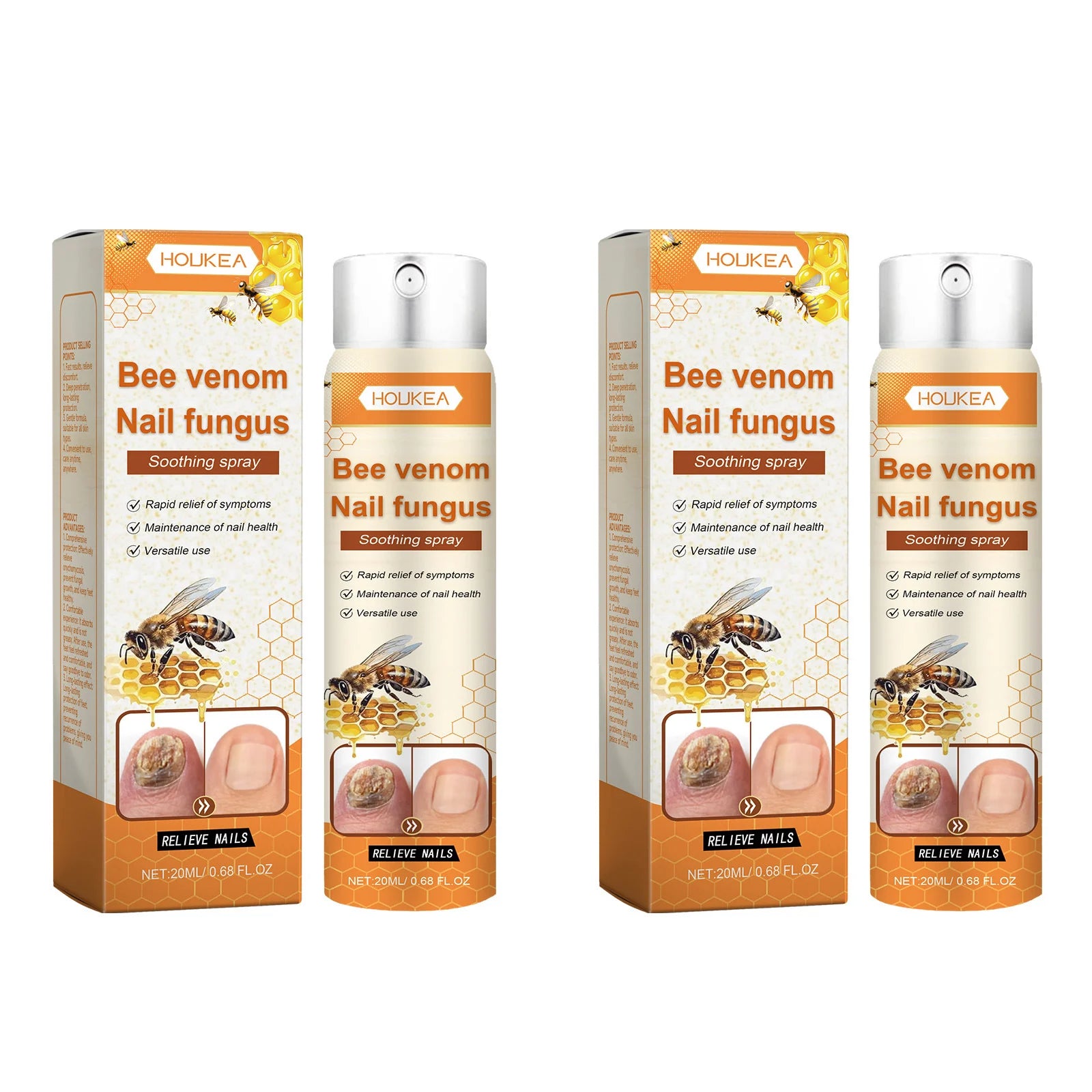Bee Venom Nail Fungus Repair Spray Gray Nail Treatment Onychomycosis Paronychia Removal Relieve Foot Odor Hand Foot Nail Care