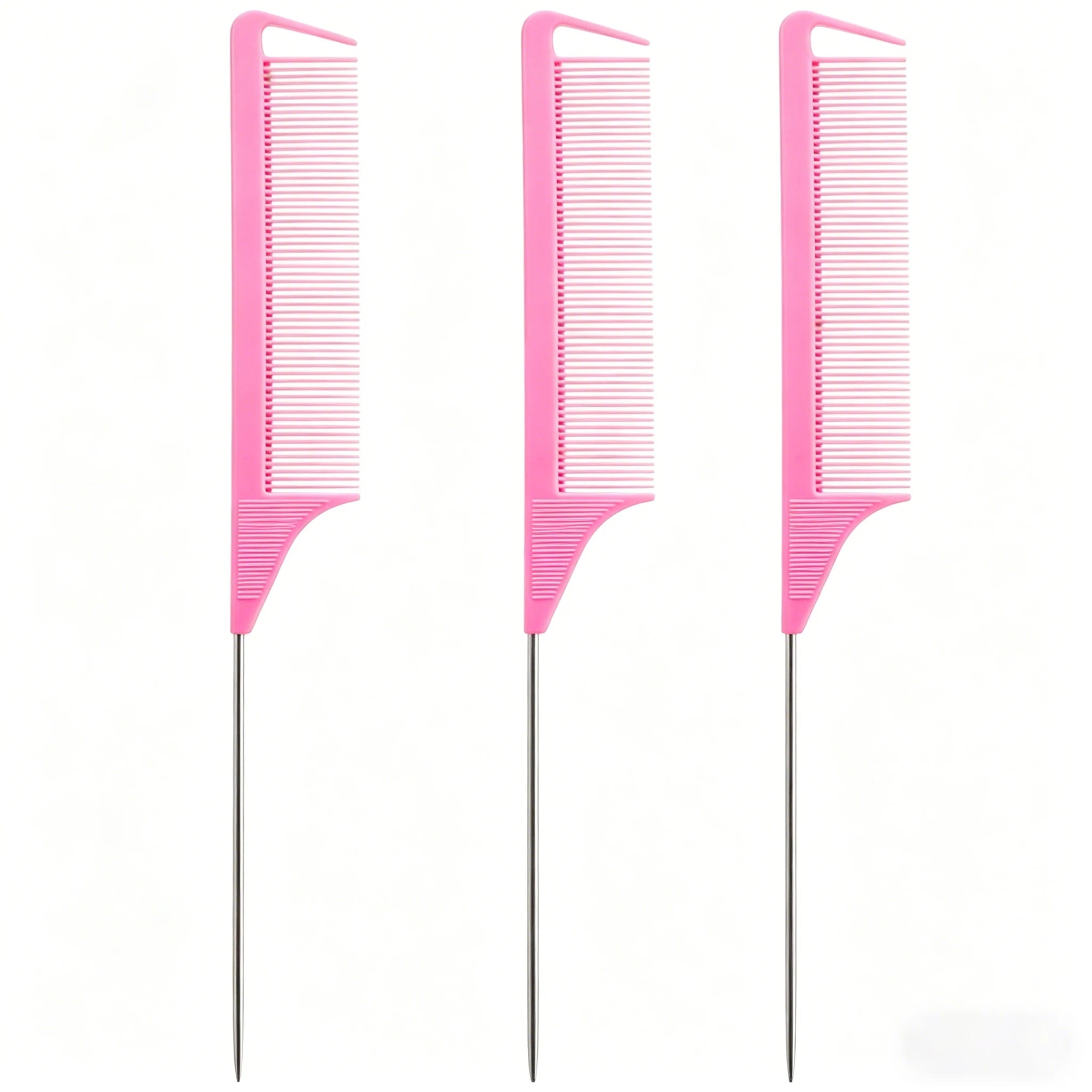 Pro Pointed Tail Salon Hairdressing Hair Styling Anti-static Comb Hair Brush Steel Needle Pin Rat Tail Combs Barber Accessories
