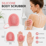 Silicone Body Scrubber Shower Brush, Honeycomb Exfoliating Bath Tool for Deep Cleaning, Massage & Smooth Skin Care