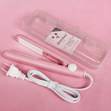 Electric Ceramic Mini Hair Straightener Unisex Portable Flat Iron Wet/Dry Straightening Curling Irons Black FastHeat Hair Curler