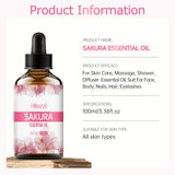 100ml/60ml/30ml Cherry Blossom Essential Oil is suitable for facial skin care, body care, aromatherapy, aromatherapy essential o