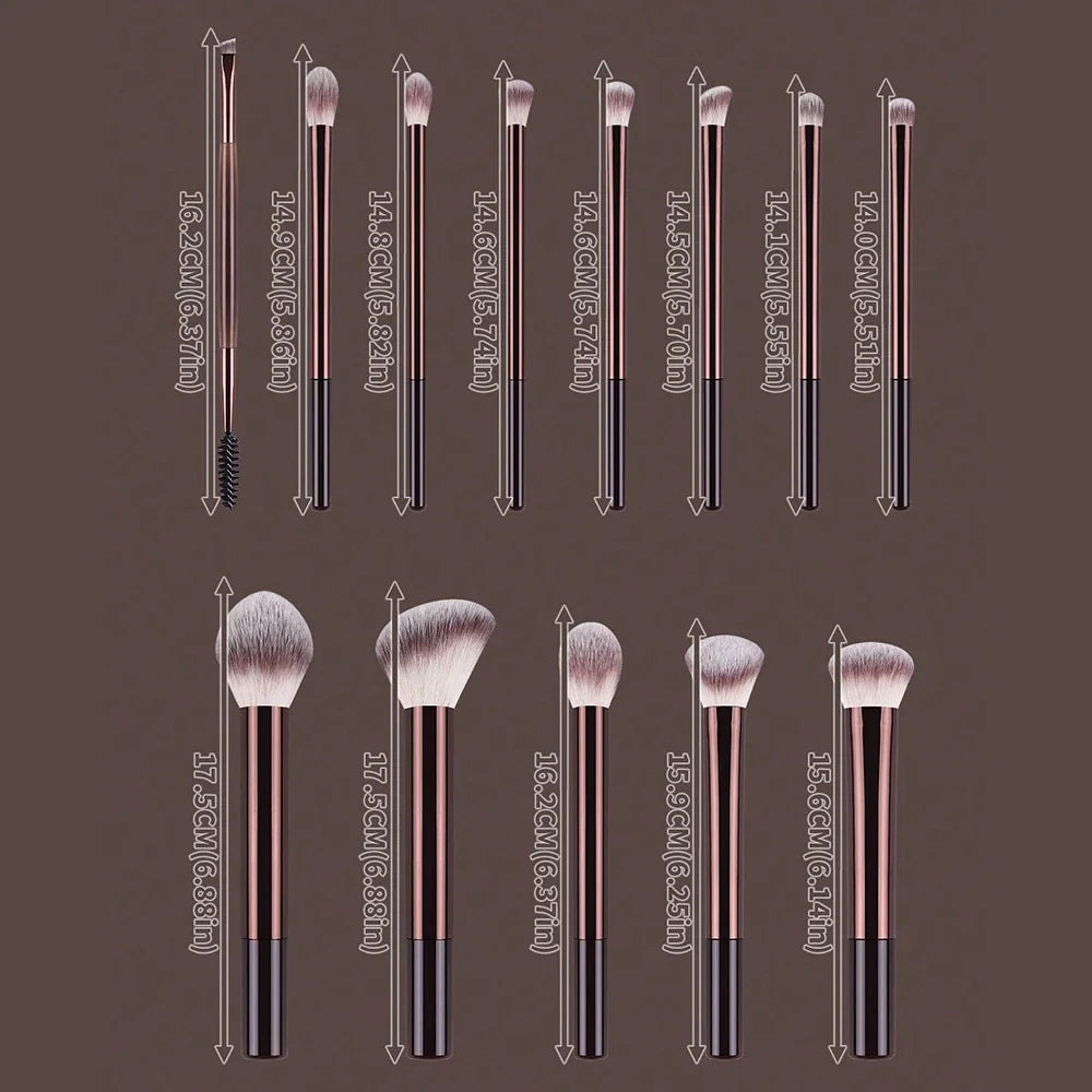 Soft Bristle Kabuki Blending Makeup Brush Set 13Pcs Foundation Eyeshadow Blush Cosmetic Tool Professional Salon Daily Facial Makeup Supply