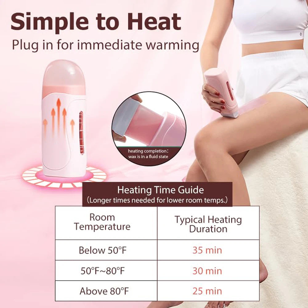 Roll On Waxing Kit With Wax Cartridges And Wax Strips 3 In 1 Soft Wax Heater Kit Hair Removal Wax Wax Paper Waxing Kits Warmer