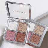 Four Color Glitter Highlighter Powder Palette Diamond High Gloss Shiny High Light Bronzers Face Body Brightening Makeup Cosmetic
