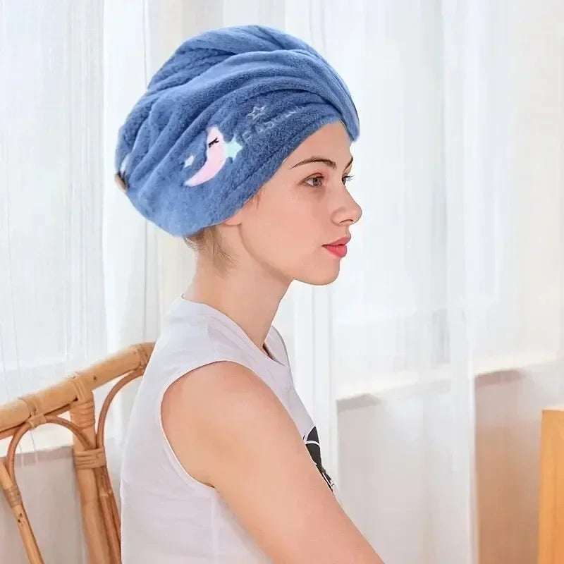 Quickly Dry Hair Hat Towels Super Absorbent Soft Bathroom Women Head Towels Cute Hair Towel Hair Dry Wrap Bonnets