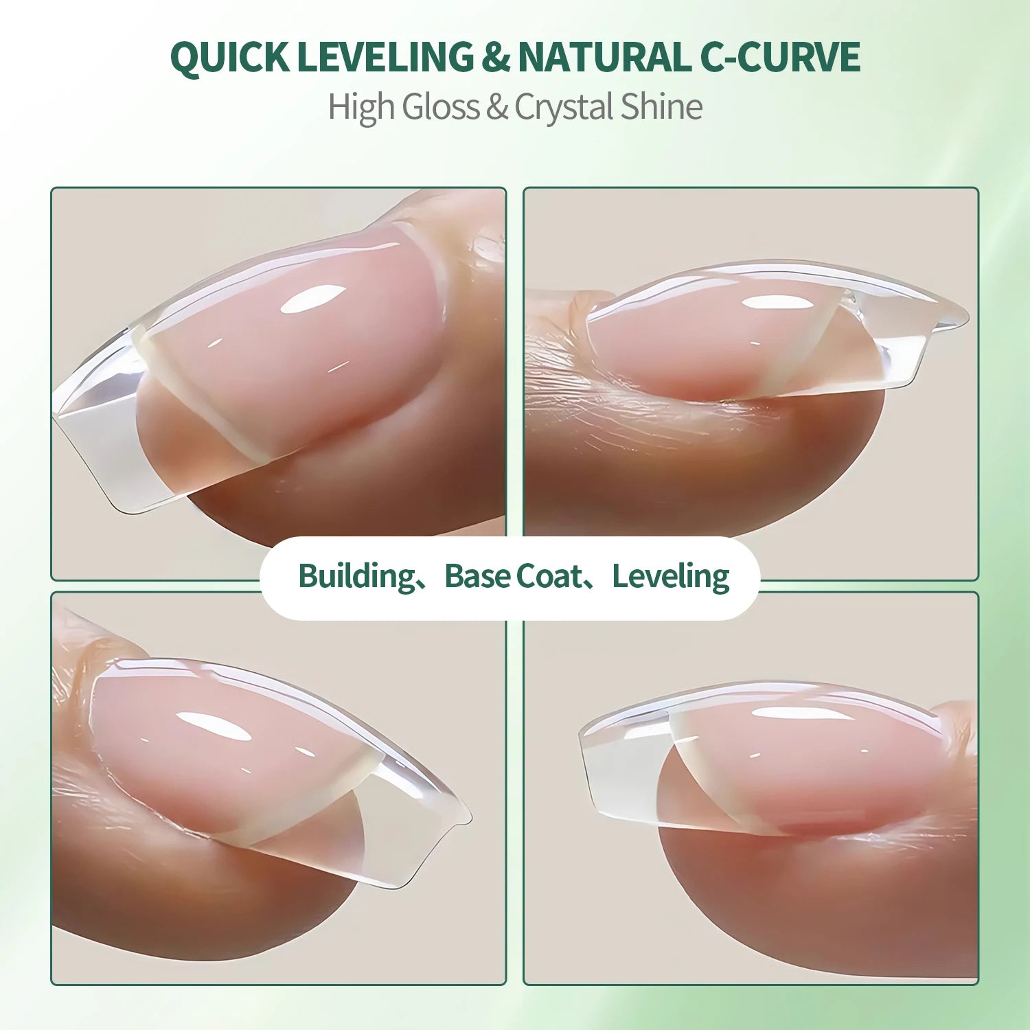 Nailpop 7-in-1 Builder Nail Gel Fast Building Gel Nail Polish Clear White Pink Nude 15ml Nail Tip Reinforcement and Extension
