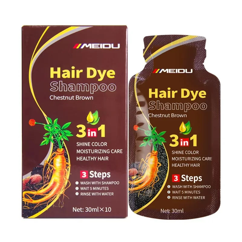 30ml/500ml 3-in-1 Quick Hair Dye Shampoo Natural Black Herbal Hair Dye Moisturizes Mild Hair Dye Conditioner Hair Care Products