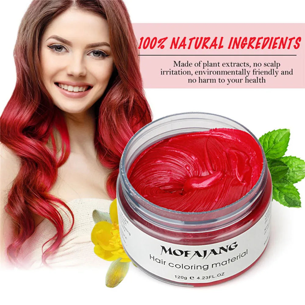 Mofajang Color Hair Wax Dye Styling Pomade Silver Grandma Grey Disposable Natural  Strong Gel Cream   for Women Men