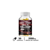 Multi Collagen Capsules - Collagen Skin Whitening & Anti-Aging - Vitamin C, Hyaluronic Acid, Gluten Free Supplement