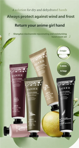 5-Piece Moisturizing Hand Cream Set with Hyaluronic Acid, Plant-Derived Squalane, and Niacinamide Moisturizing Lotion   All Skin