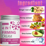 4 in 1 Firming Cream with Ginger, Aloe Vera and Coffee Extracts - Moisturizing Body Firming Cream for Abdomen, Arms and Legs